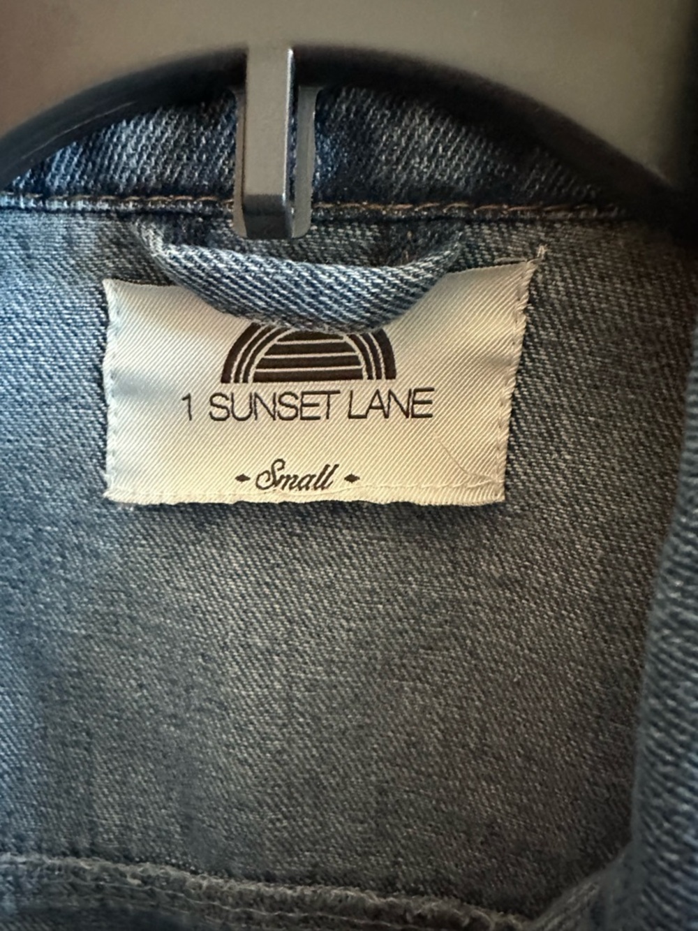 1 Sunset Lane Cropped Denim Jacket Small | Classic Blue Jean Jacket Trucker Boho - Picture 4 of 4